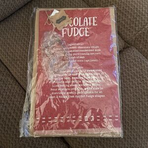 Mud Pie Chocolate Fudge Tea Towel & Christmas  Stocking Cookie Cutter Set New